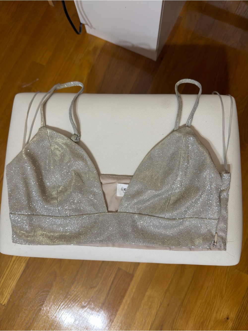 Le Lis Metallic Silver Shimmer Bralette